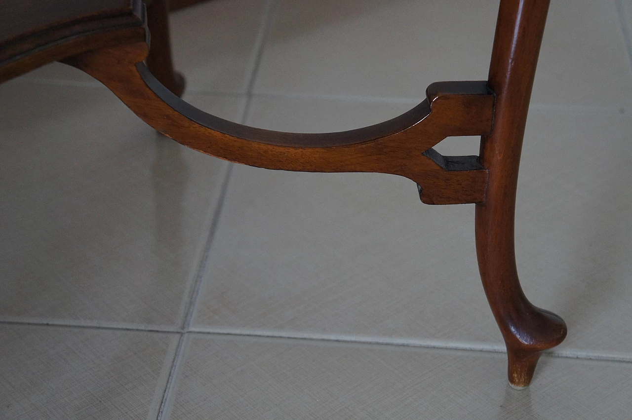 Tavolino Edoardiano in mogano con vetrina, fine '800 4