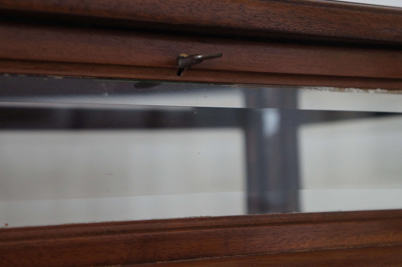 Tavolino Edoardiano in mogano con vetrina, fine '800 8