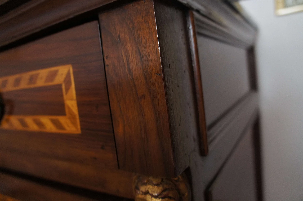 Cassettone Luigi XVI in noce intarsiato, '800 5