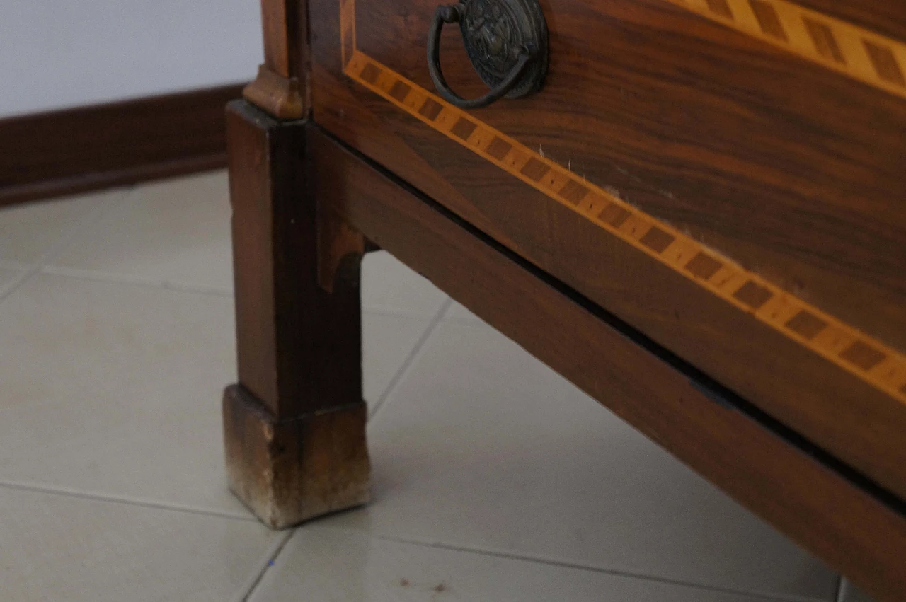Cassettone Luigi XVI in noce intarsiato, '800 6