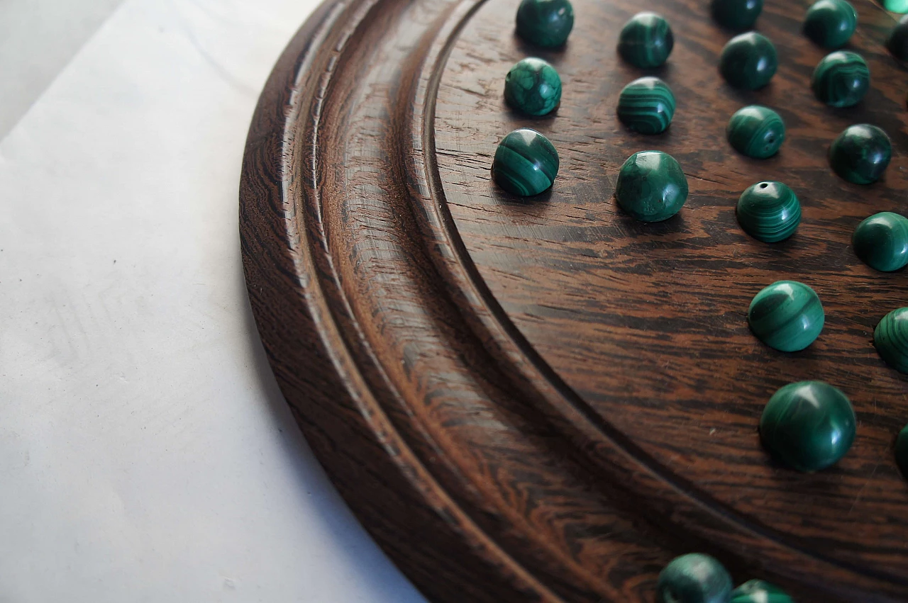 African game in malachite and wenge wood, 1950s 1