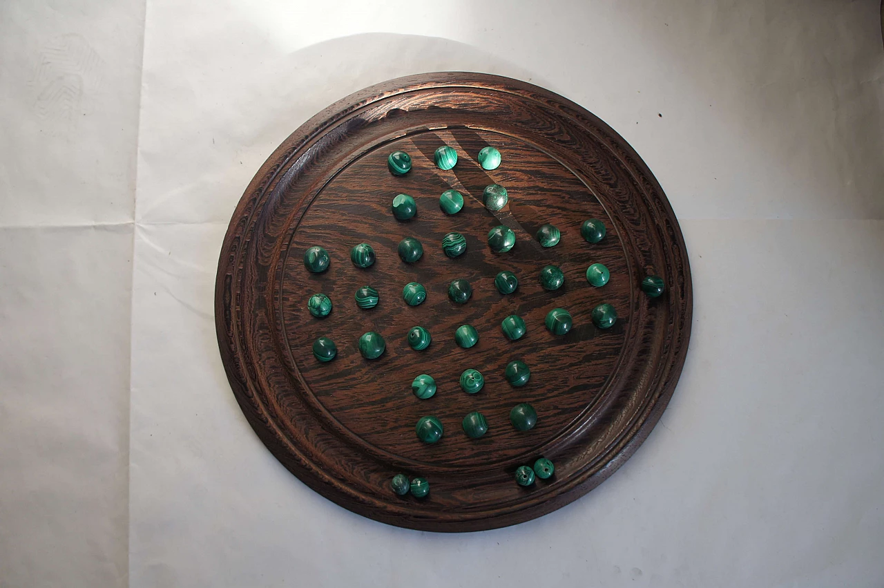 African game in malachite and wenge wood, 1950s 2