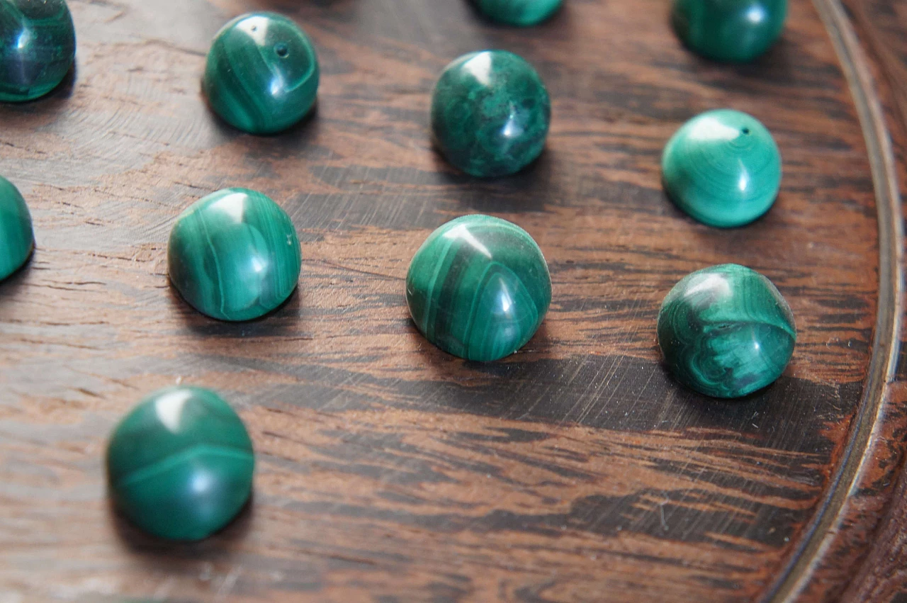 African game in malachite and wenge wood, 1950s 4
