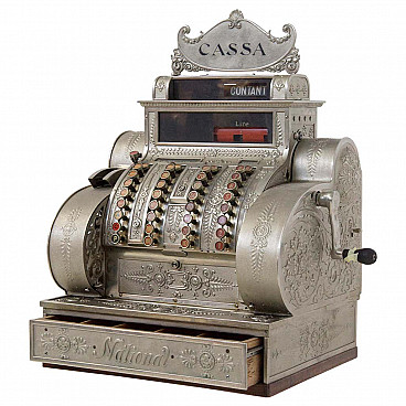 Metal cash register by National, early 20th century