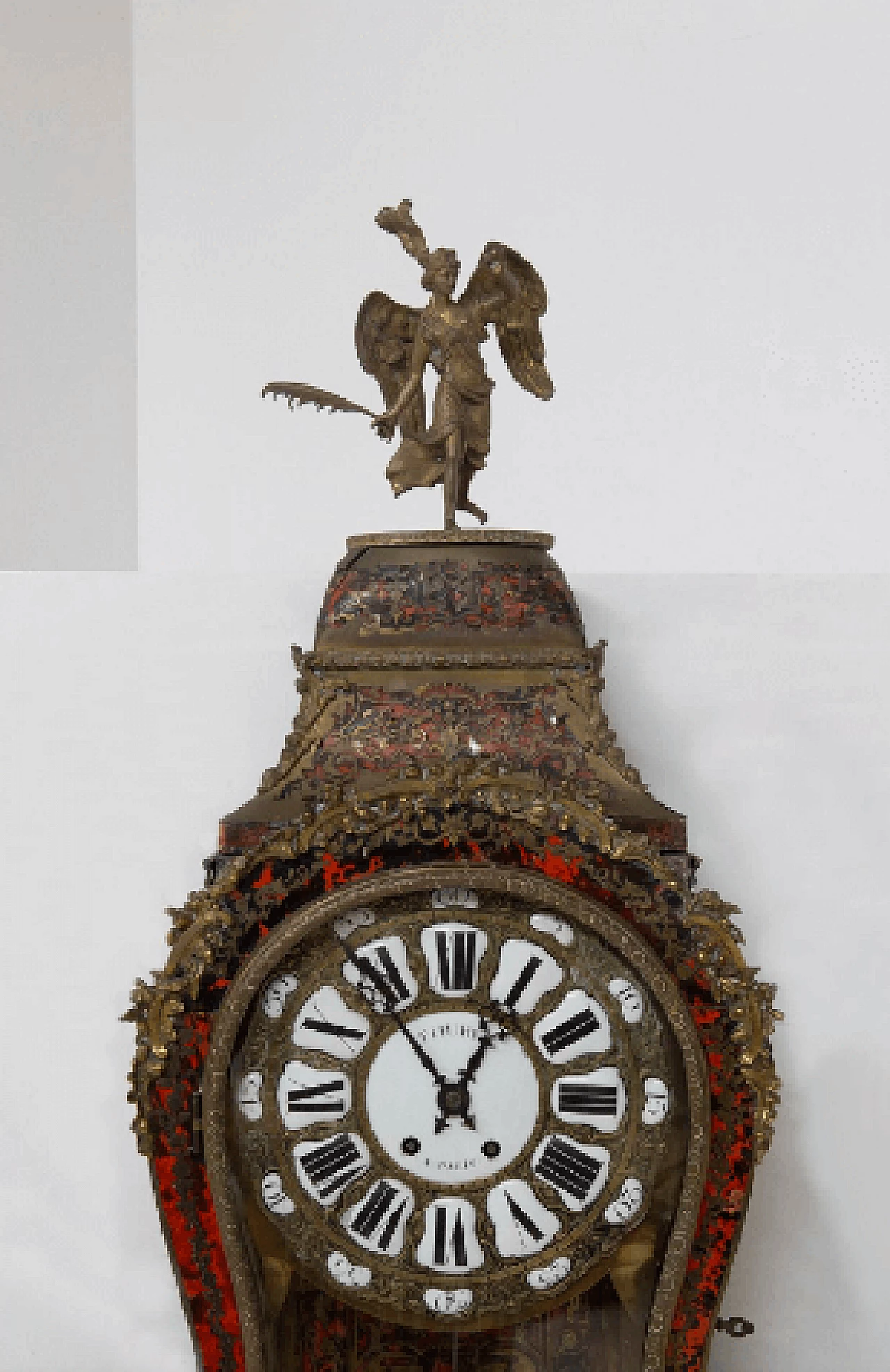Boulle wall clock with shelf by Thuret Paris, early 20th century 3