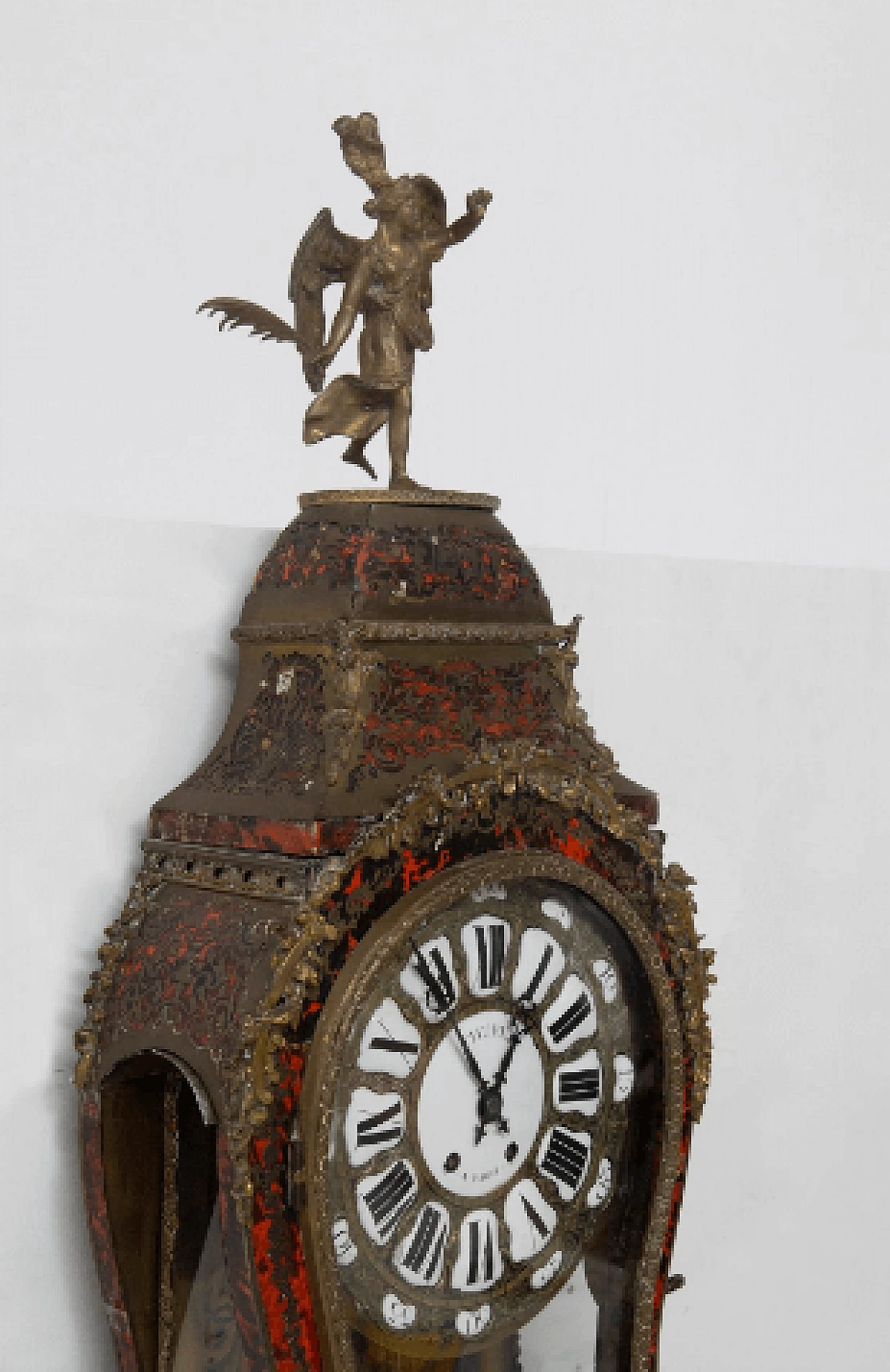 Boulle wall clock with shelf by Thuret Paris, early 20th century 5