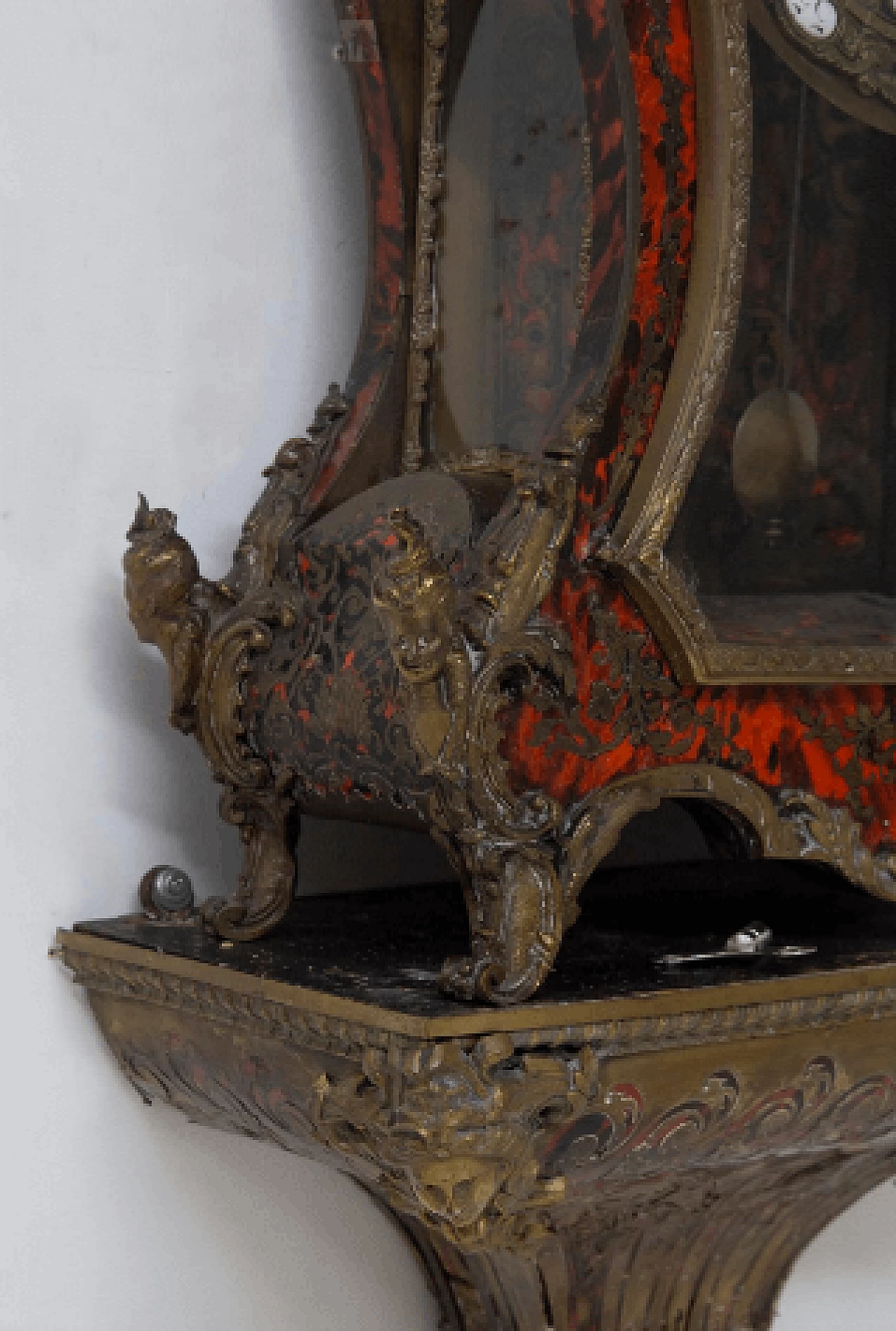 Boulle wall clock with shelf by Thuret Paris, early 20th century 6