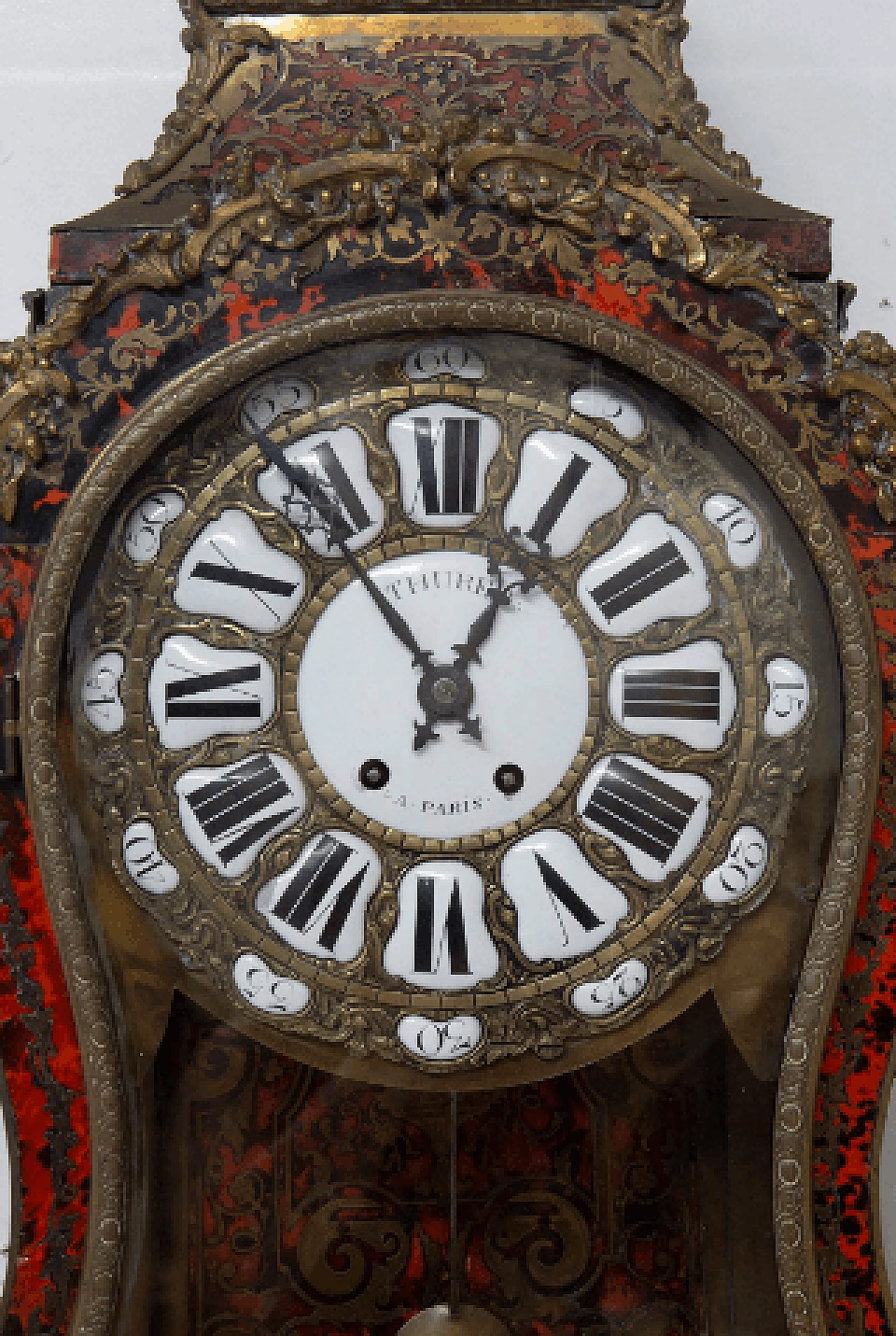 Boulle wall clock with shelf by Thuret Paris, early 20th century 7
