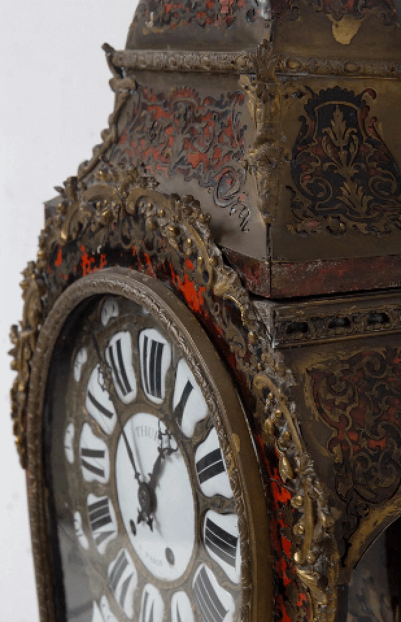 Boulle wall clock with shelf by Thuret Paris, early 20th century 10