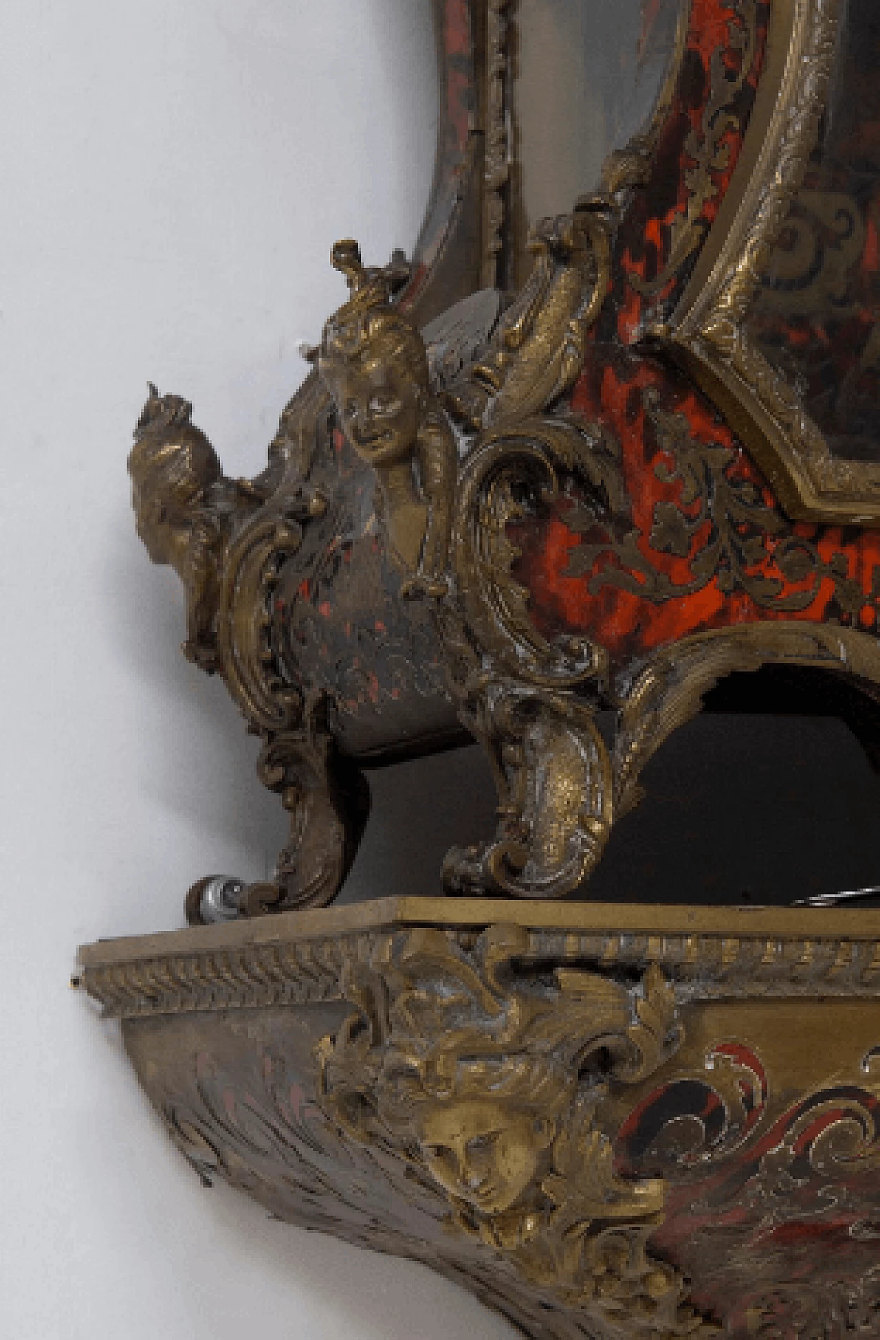 Boulle wall clock with shelf by Thuret Paris, early 20th century 11