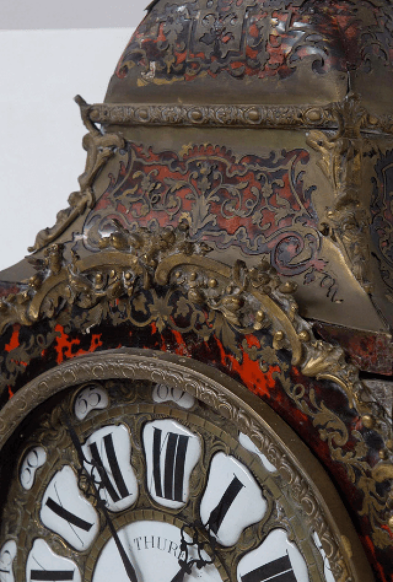 Boulle wall clock with shelf by Thuret Paris, early 20th century 13