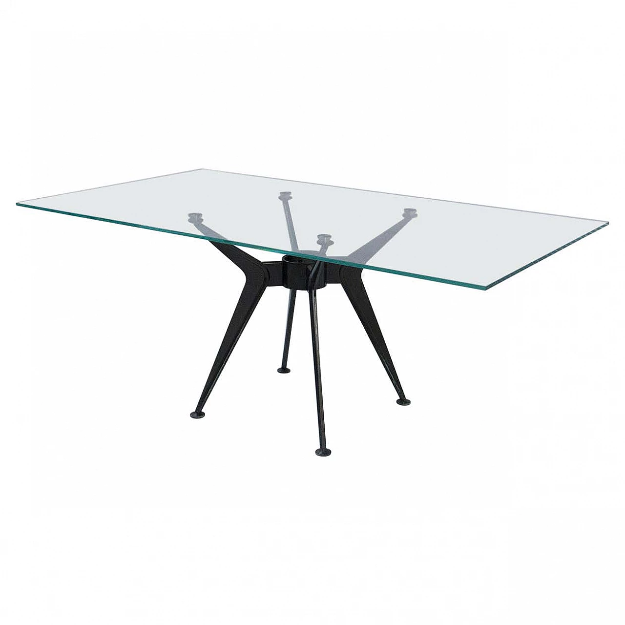 Glass and iron dining table attributed to Norman Foster, 1970s 1