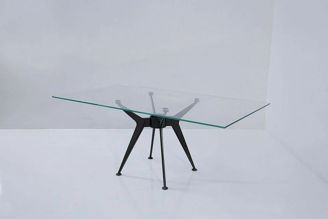 Glass and iron dining table attributed to Norman Foster, 1970s 2