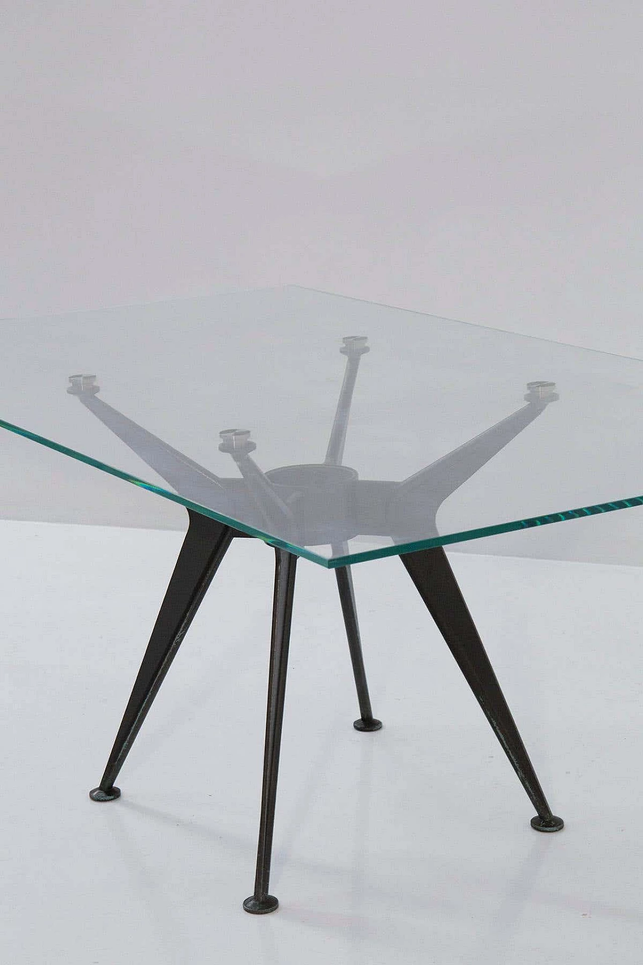 Glass and iron dining table attributed to Norman Foster, 1970s 3