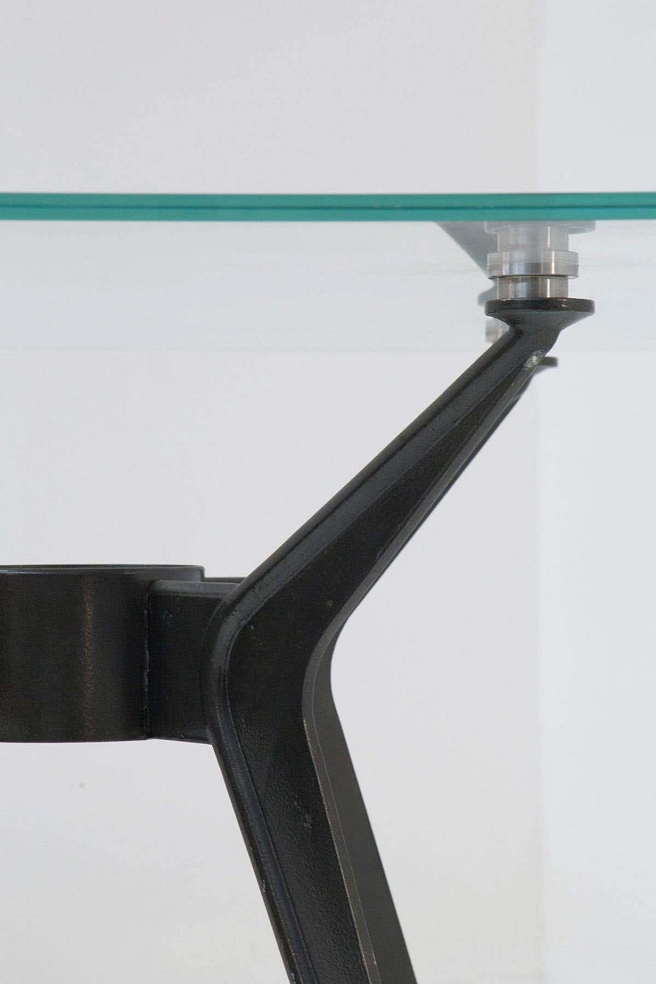 Glass and iron dining table attributed to Norman Foster, 1970s 6