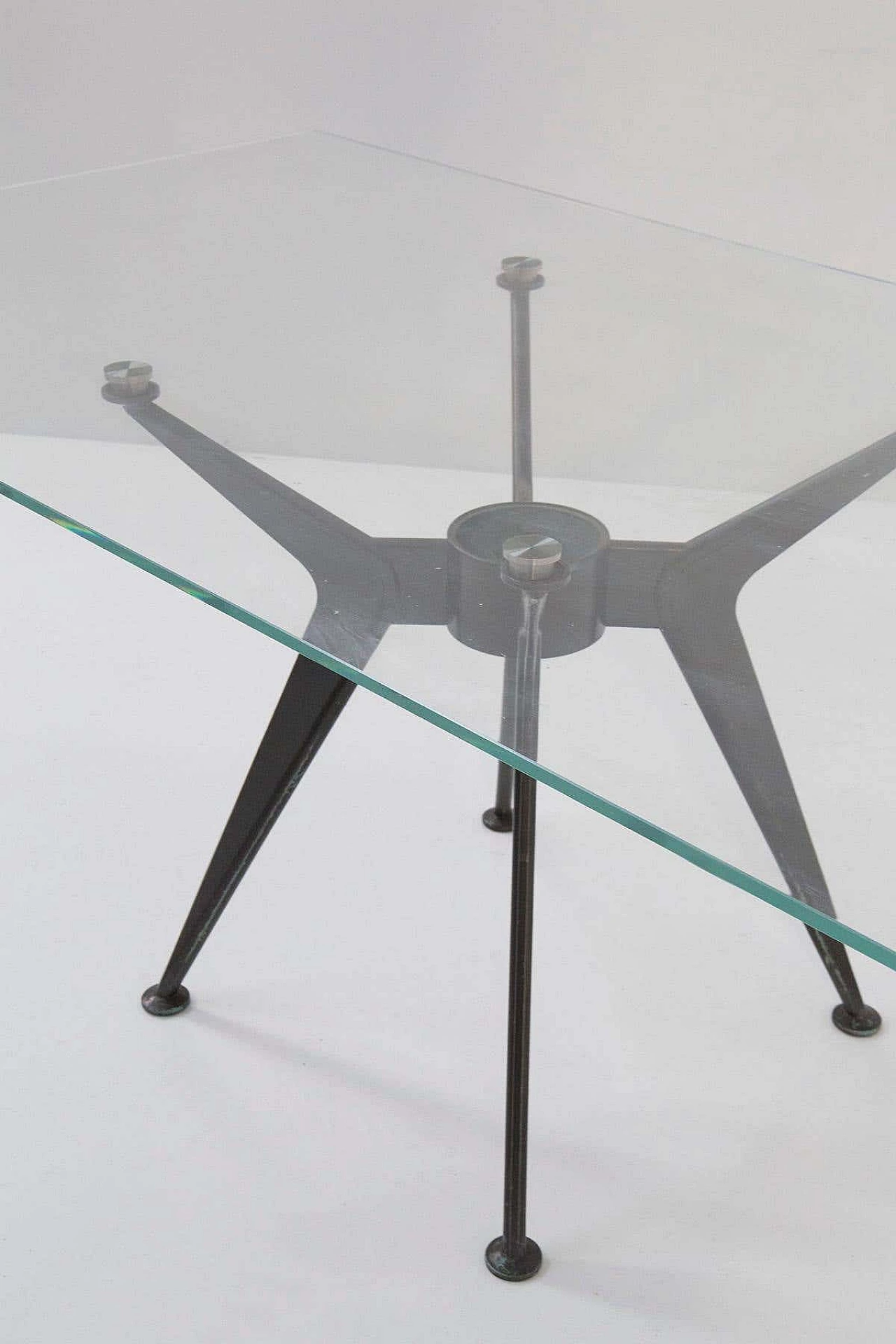 Glass and iron dining table attributed to Norman Foster, 1970s 8