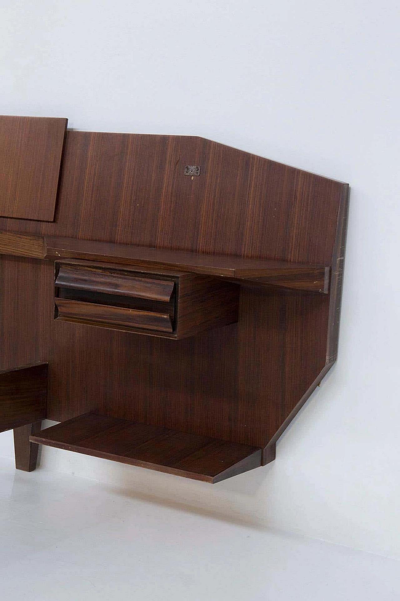 Wooden double bed with bedside tables attributed to Ico Parisi, 1950s 5