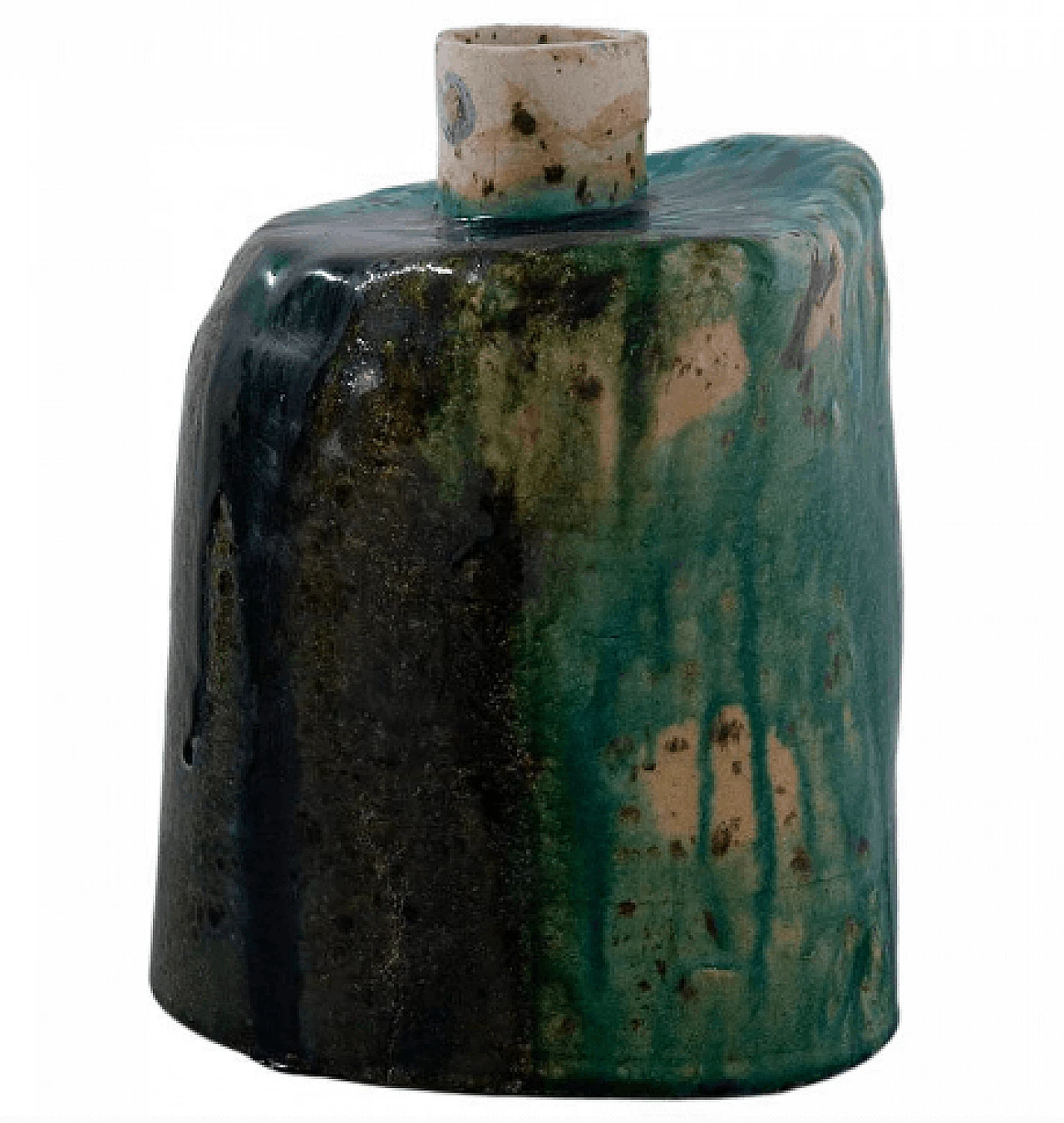 Blue and green ceramic vase, 1990s 1