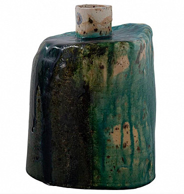 Blue and green ceramic vase, 1990s