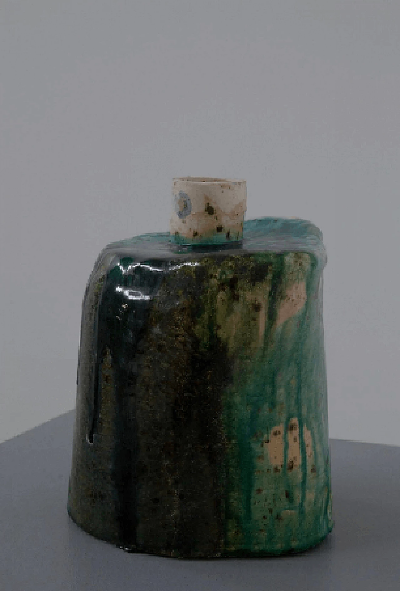 Blue and green ceramic vase, 1990s 2