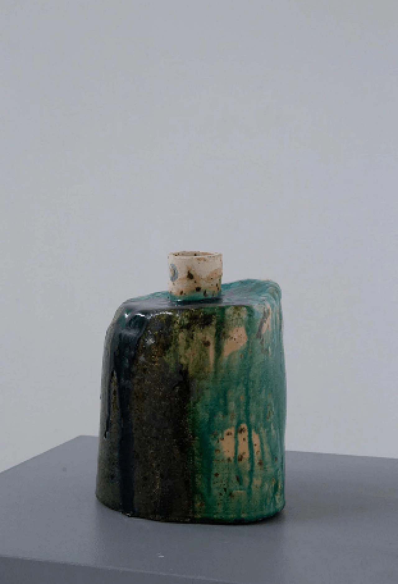 Blue and green ceramic vase, 1990s 3