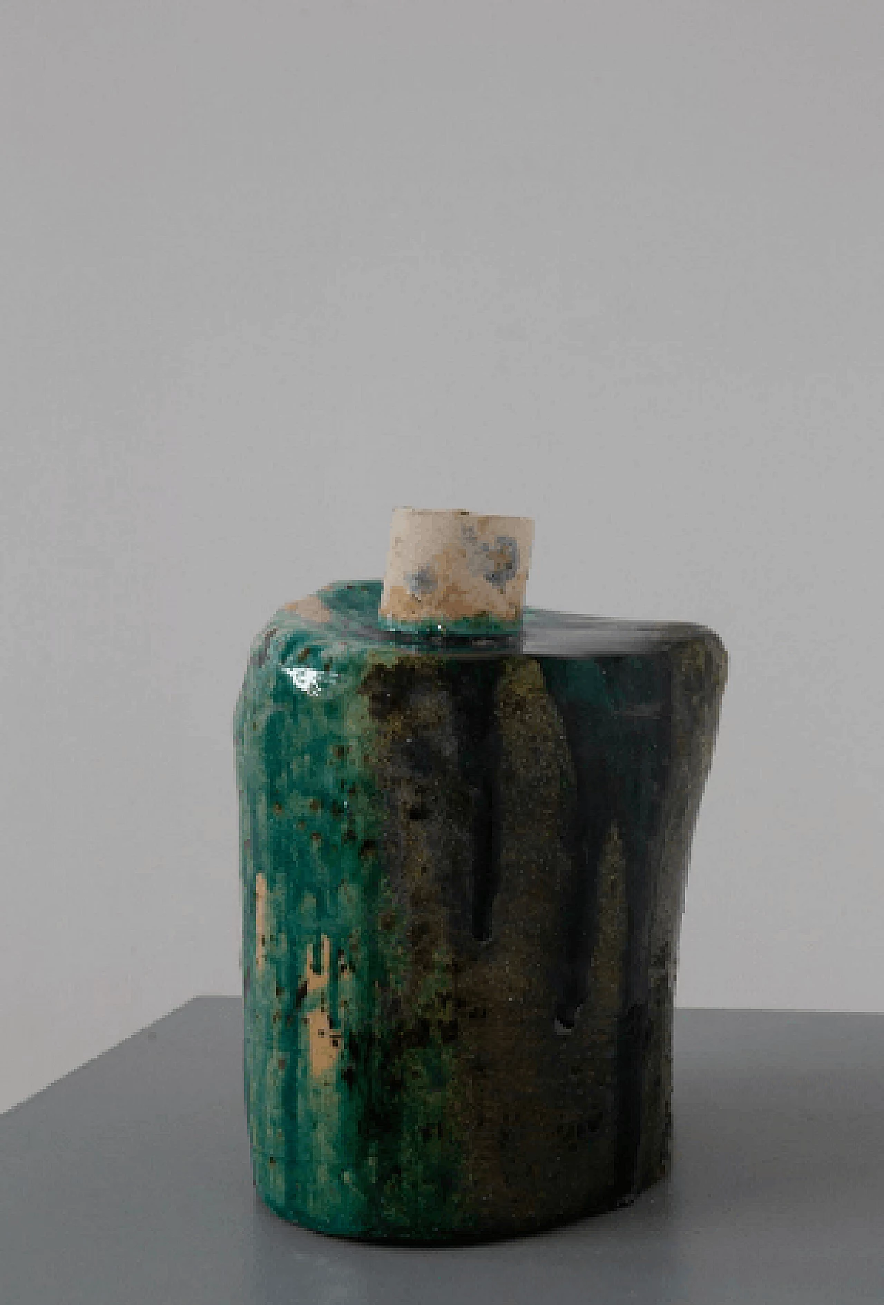 Blue and green ceramic vase, 1990s 5