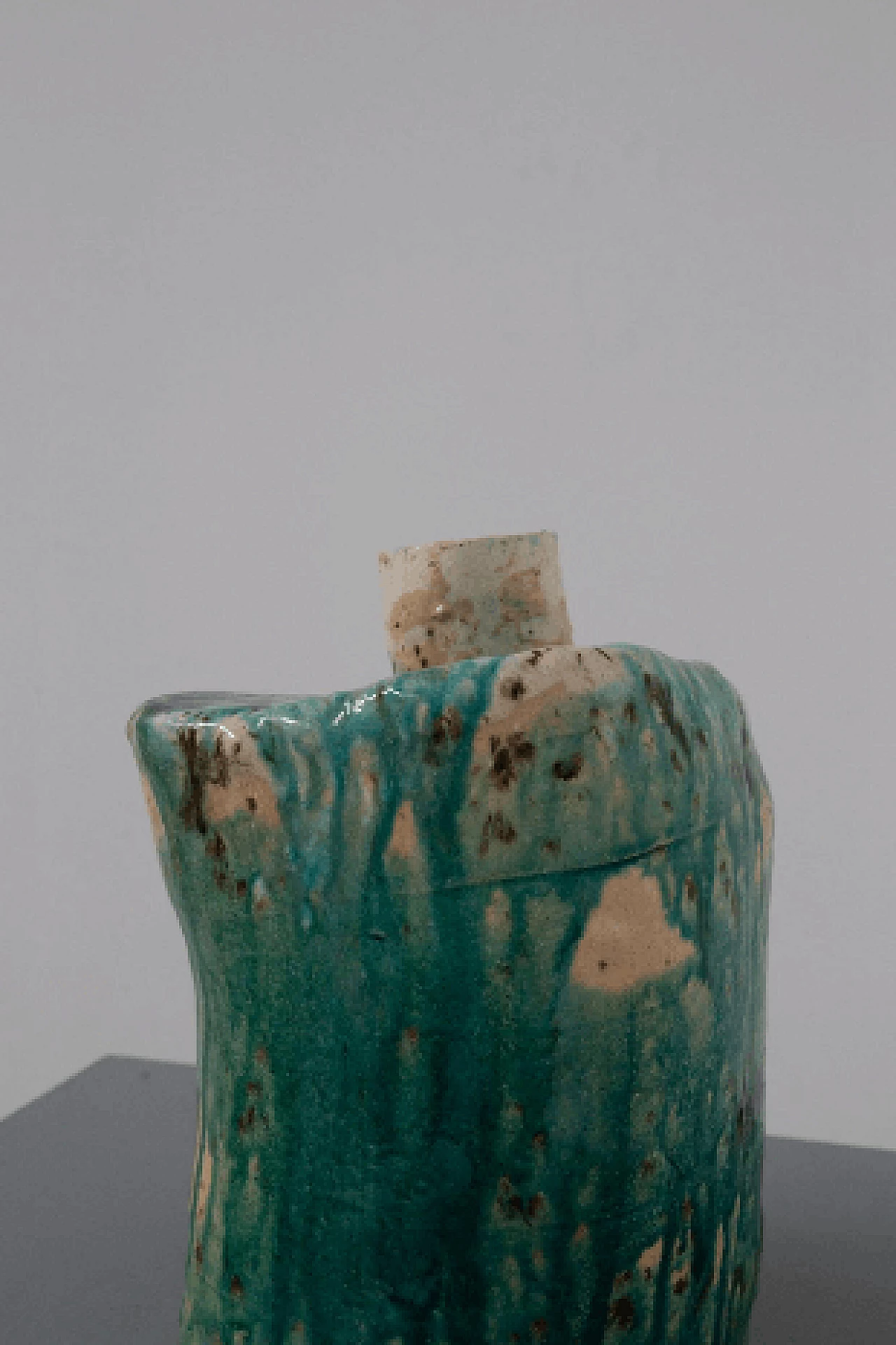 Blue and green ceramic vase, 1990s 10