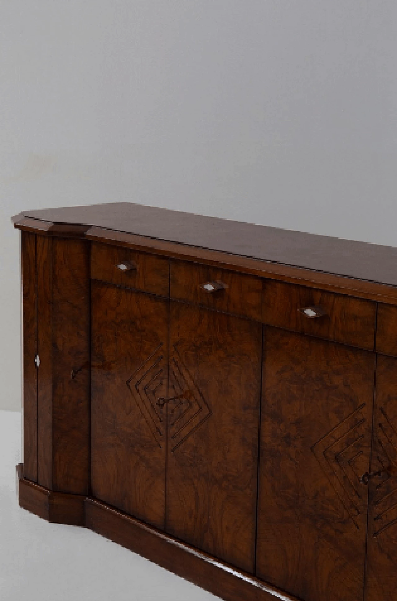 Art Deco style walnut root sideboard, 1970s 3