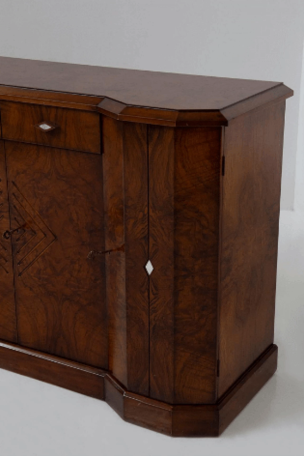 Art Deco style walnut root sideboard, 1970s 4