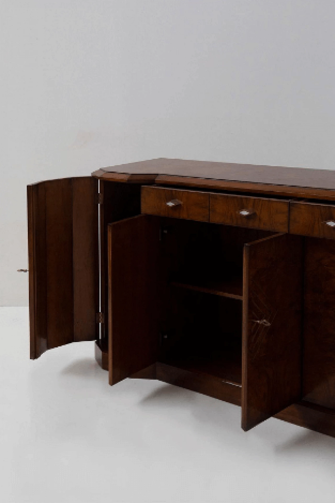 Credenza stile Art Déco in radica di noce, anni '70 6