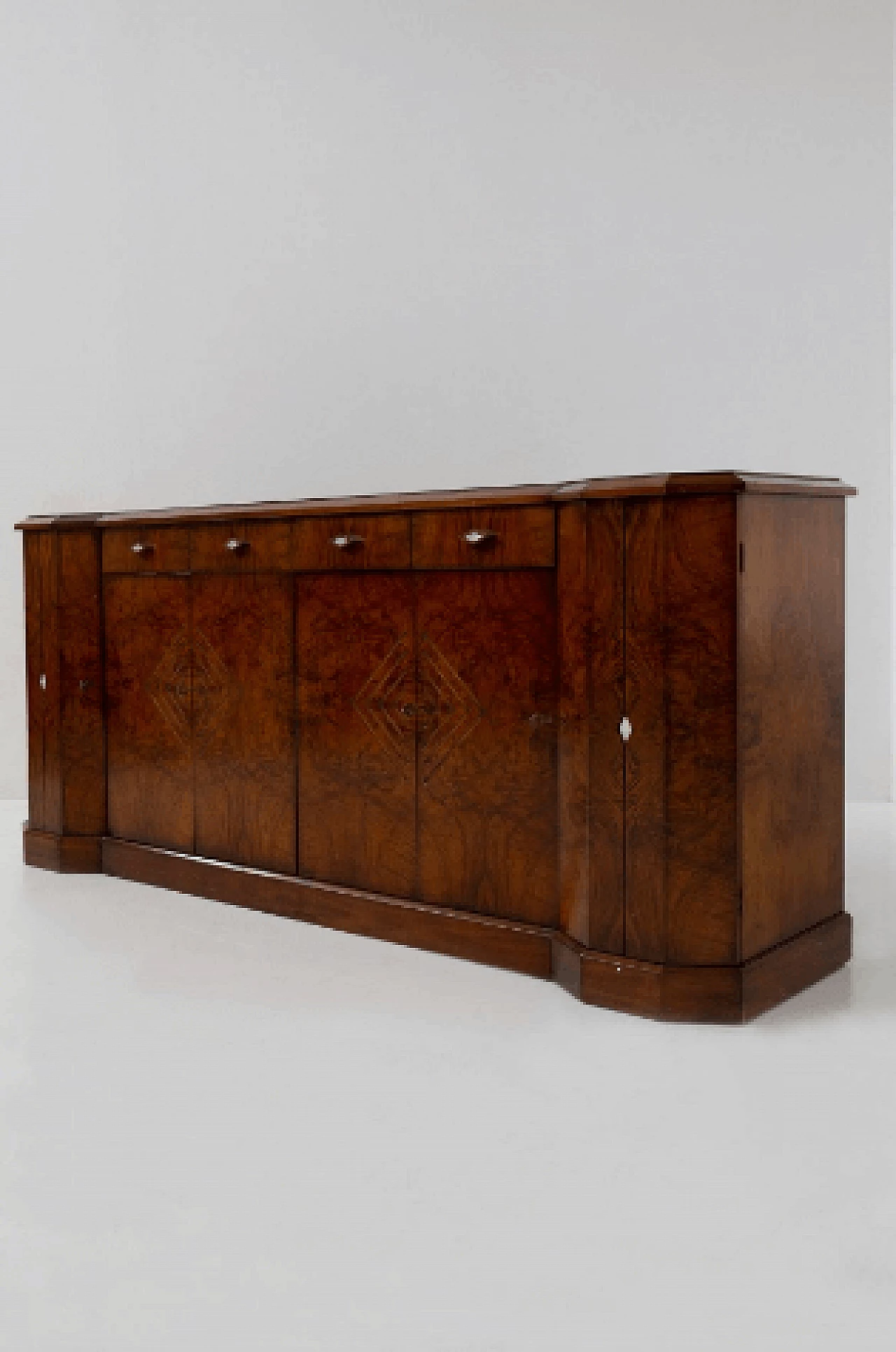 Art Deco style walnut root sideboard, 1970s 8