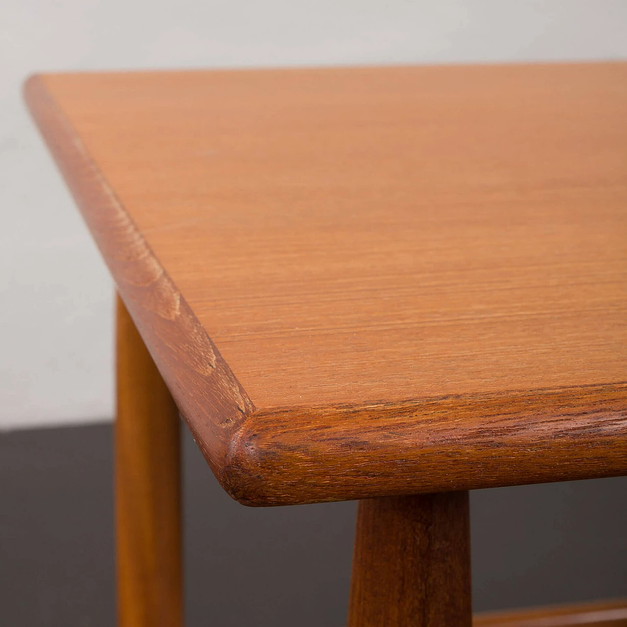 Danish teak coffee table with double shelf and casters, 1960s 7