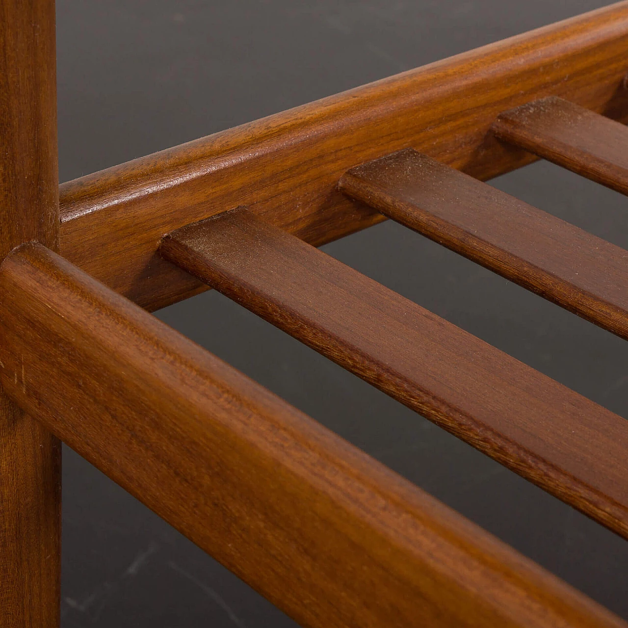 Danish teak coffee table with double shelf and casters, 1960s 8