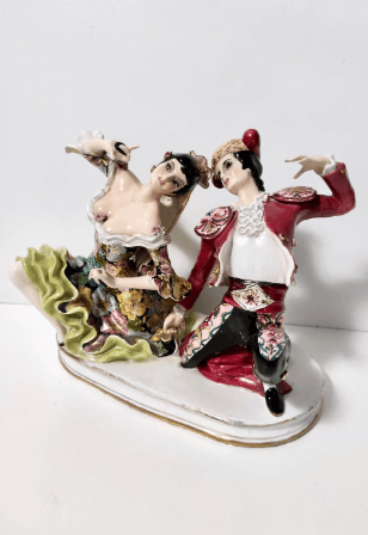 Scultura di torero e ballerina di flamenco in ceramica di Giovanni Girardi per Lenci, anni '50 3