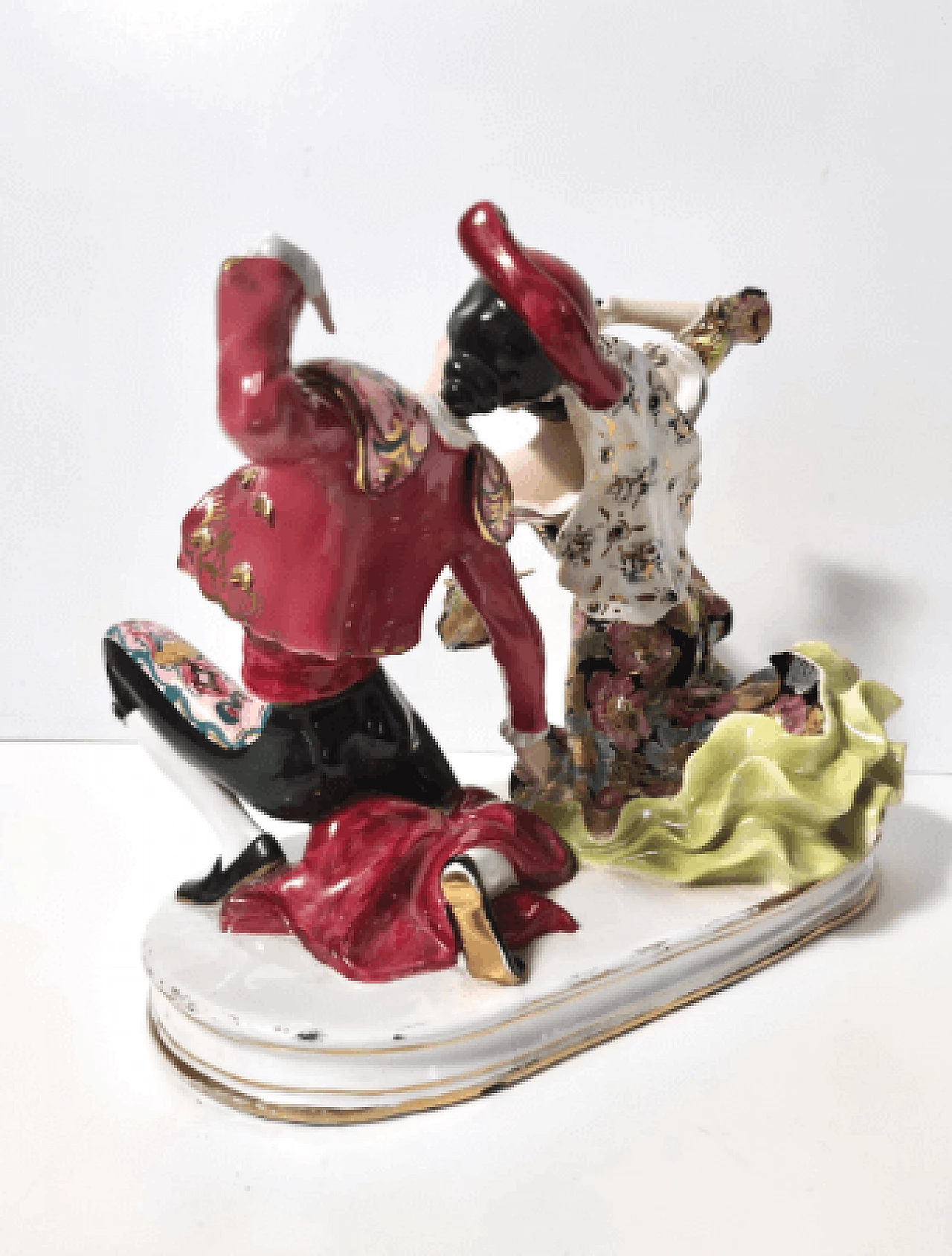 Scultura di torero e ballerina di flamenco in ceramica di Giovanni Girardi per Lenci, anni '50 4