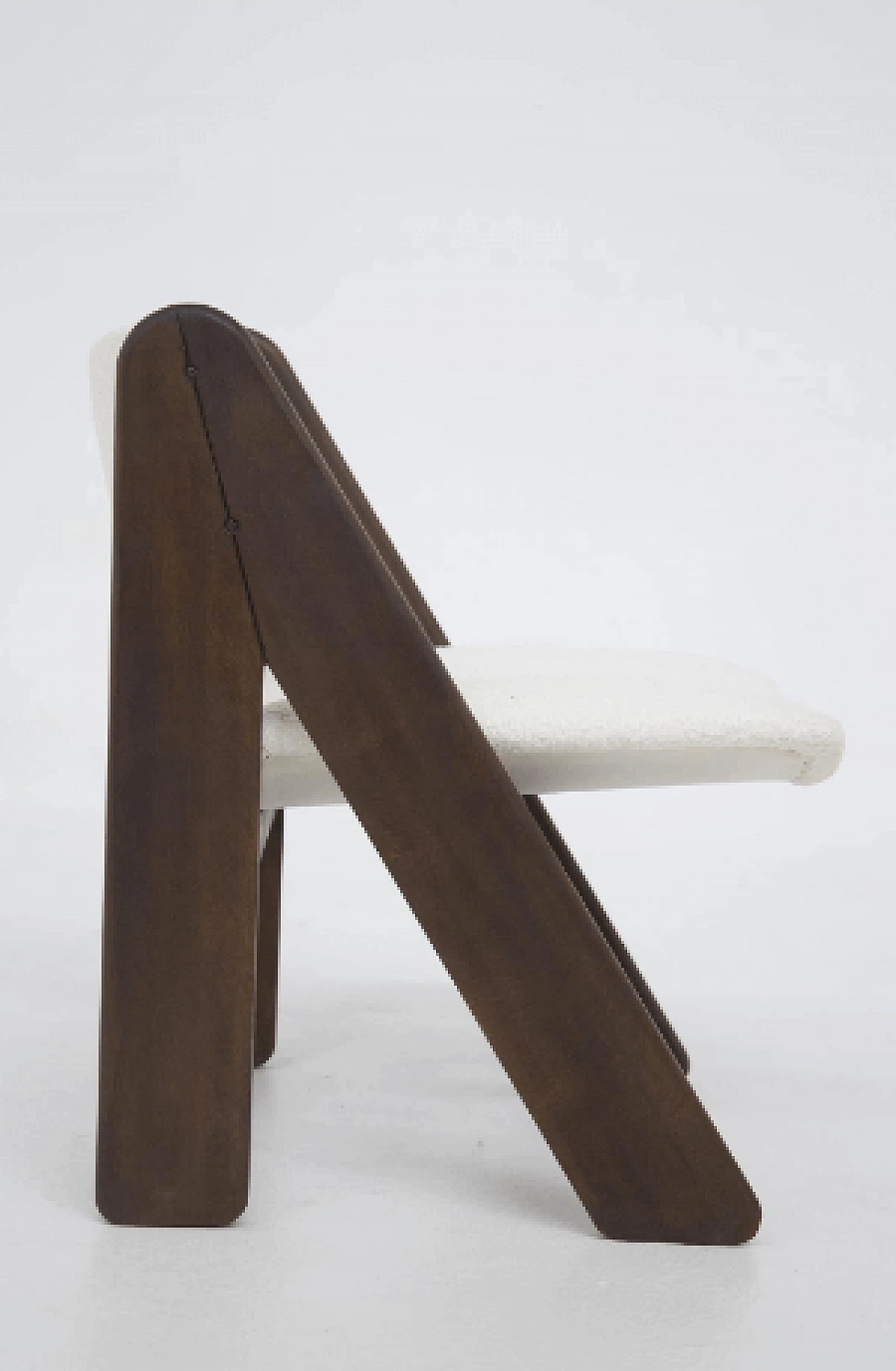 6 Chairs in wood and white bouclé by Gigi Sabadin for Stilwood, 1970s 9
