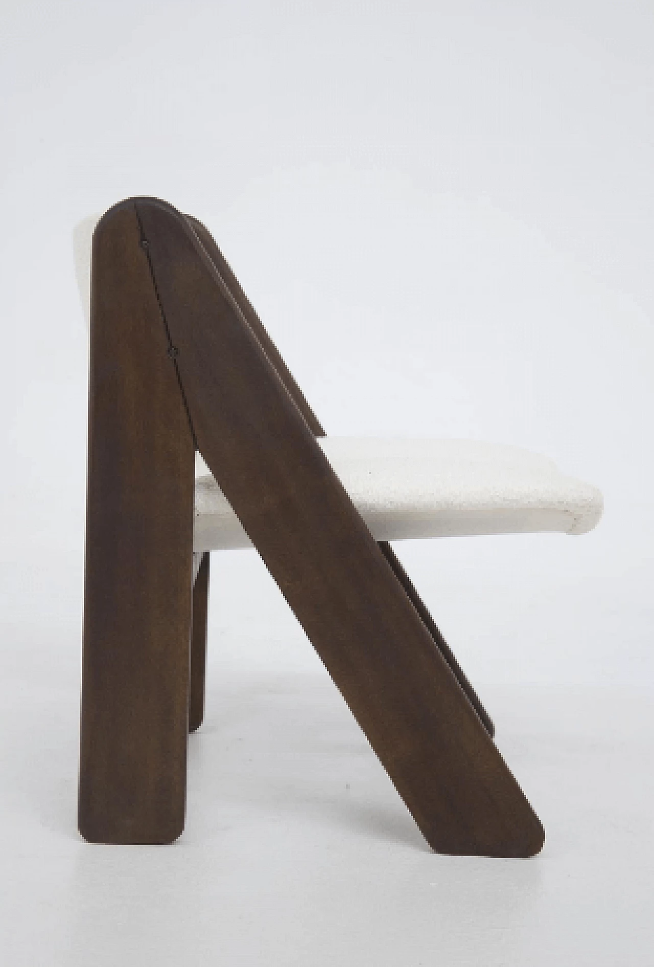 6 Chairs in wood and white bouclé by Gigi Sabadin for Stilwood, 1970s 10