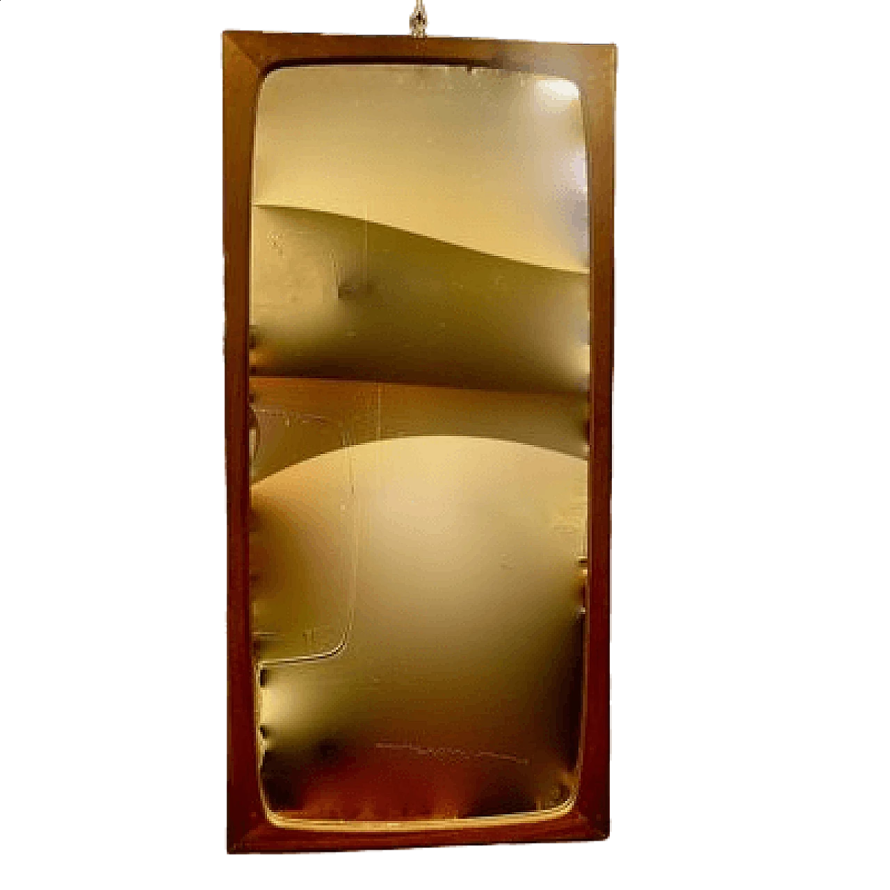 Specchio con cornice in teak di ISA Bergamo, anni '60 7