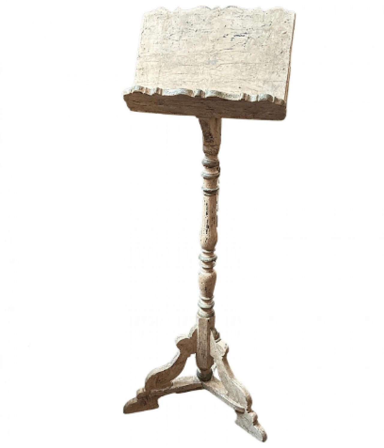 Sicilian white and green lacquered wood lectern, late 19th century 1