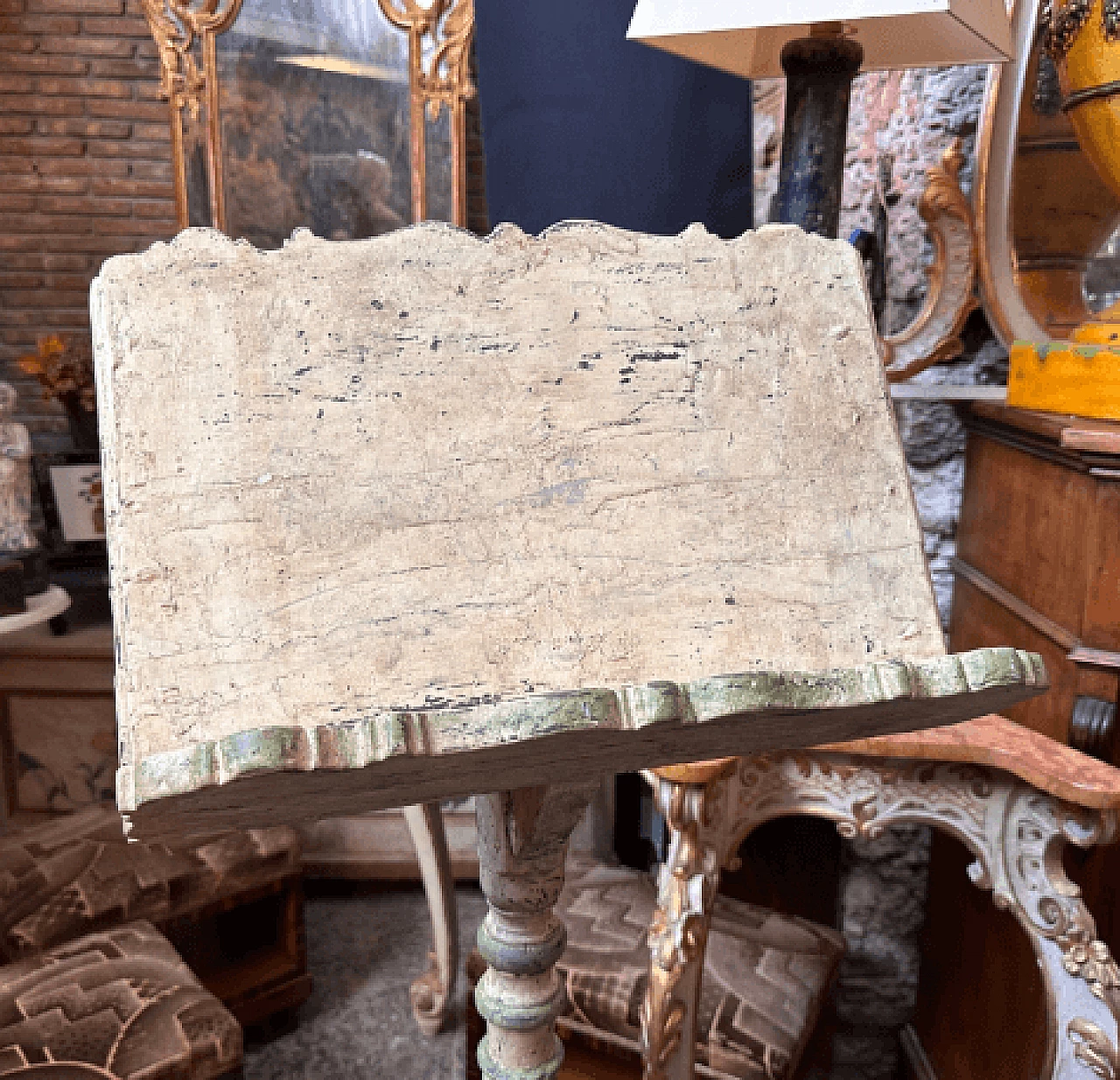 Sicilian white and green lacquered wood lectern, late 19th century 2