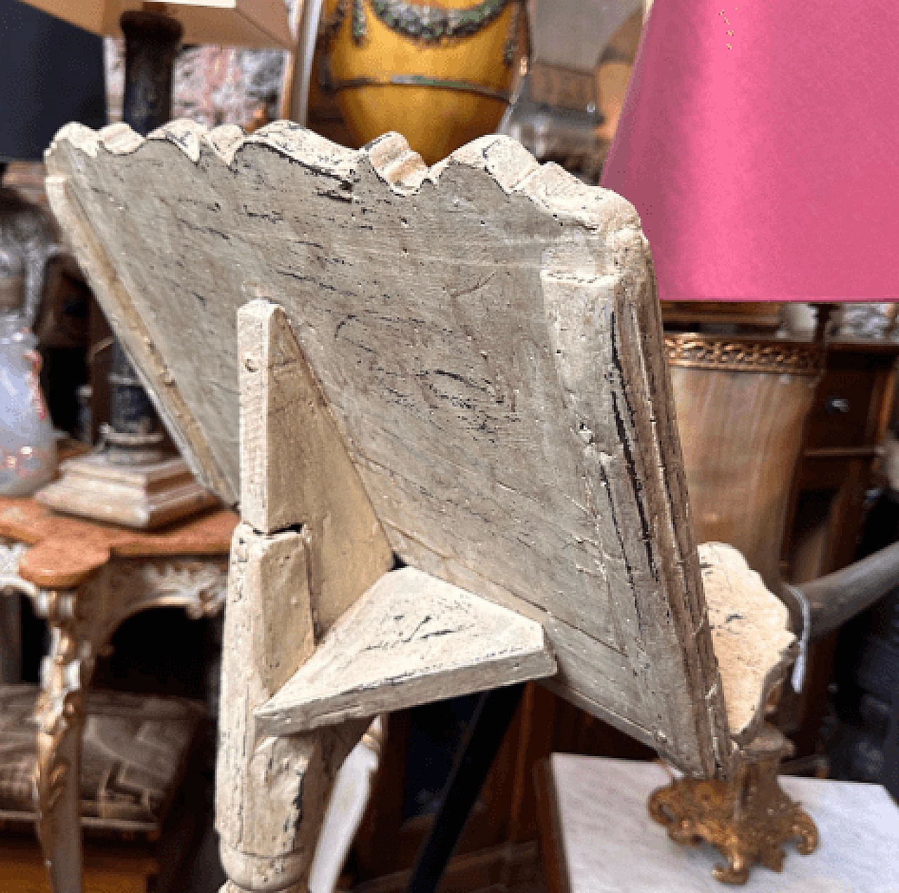 Sicilian white and green lacquered wood lectern, late 19th century 7