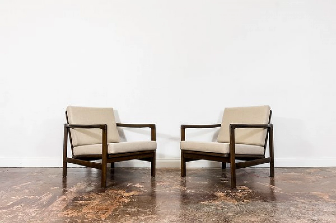 Pair of armchairs B 7522 by Zenon Bączyk for Swarzędzkie Fabryki Mebli, 1960s 1