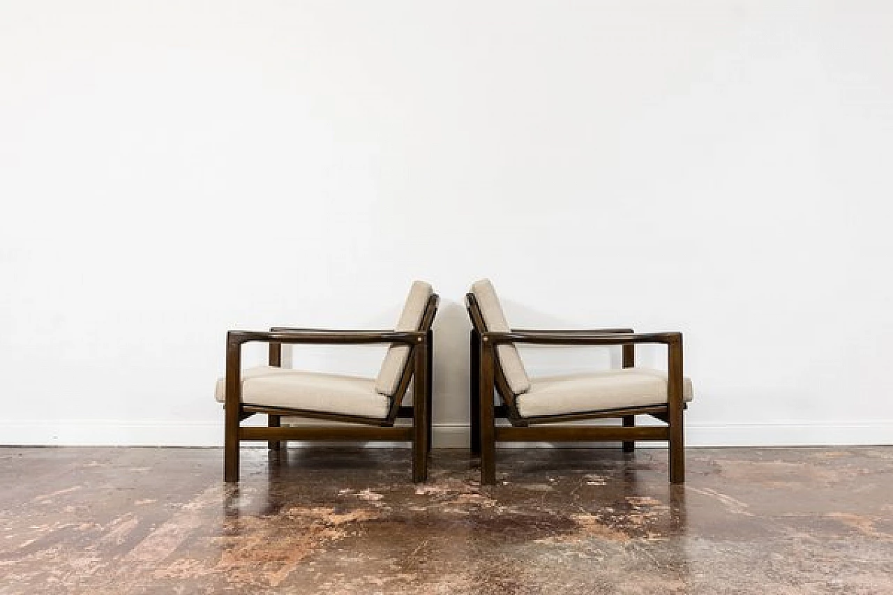 Pair of armchairs B 7522 by Zenon Bączyk for Swarzędzkie Fabryki Mebli, 1960s 12