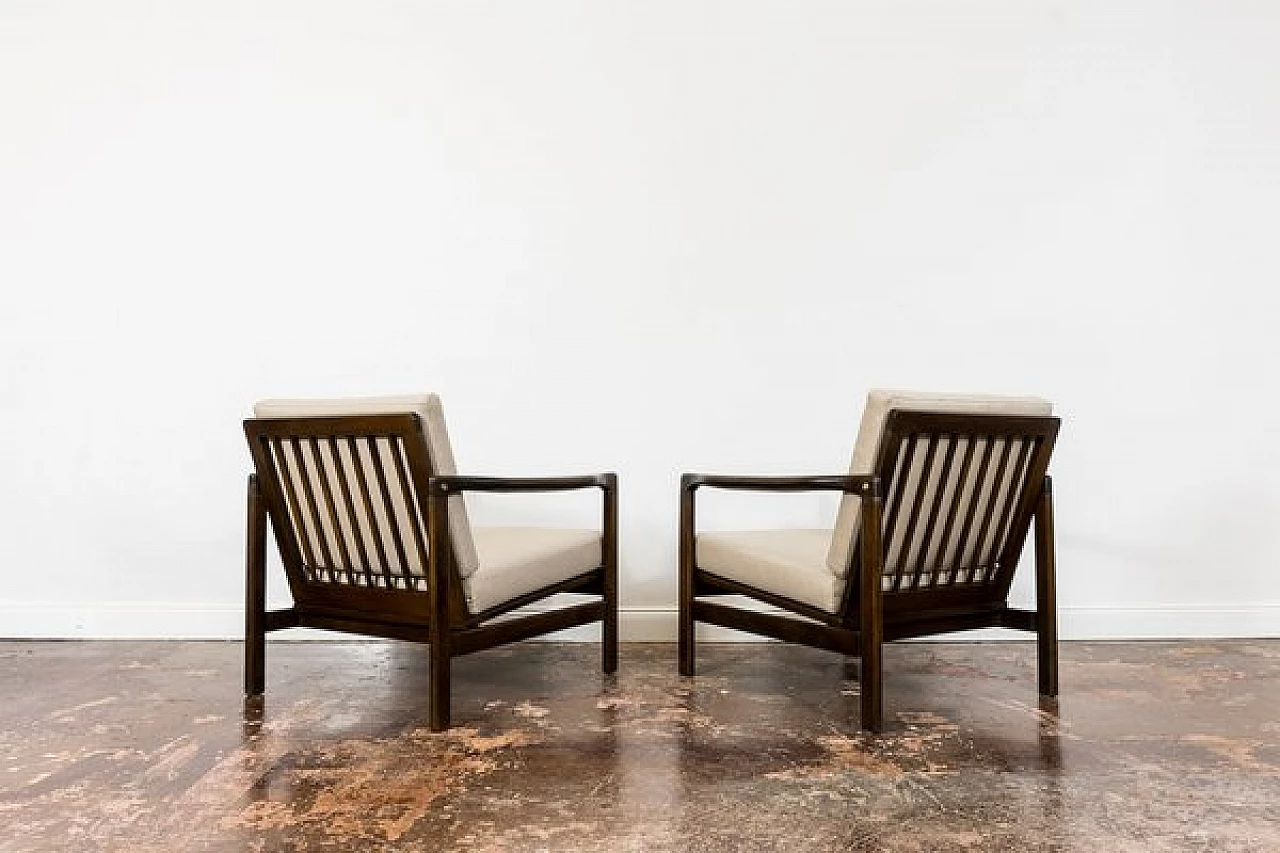 Pair of armchairs B 7522 by Zenon Bączyk for Swarzędzkie Fabryki Mebli, 1960s 13