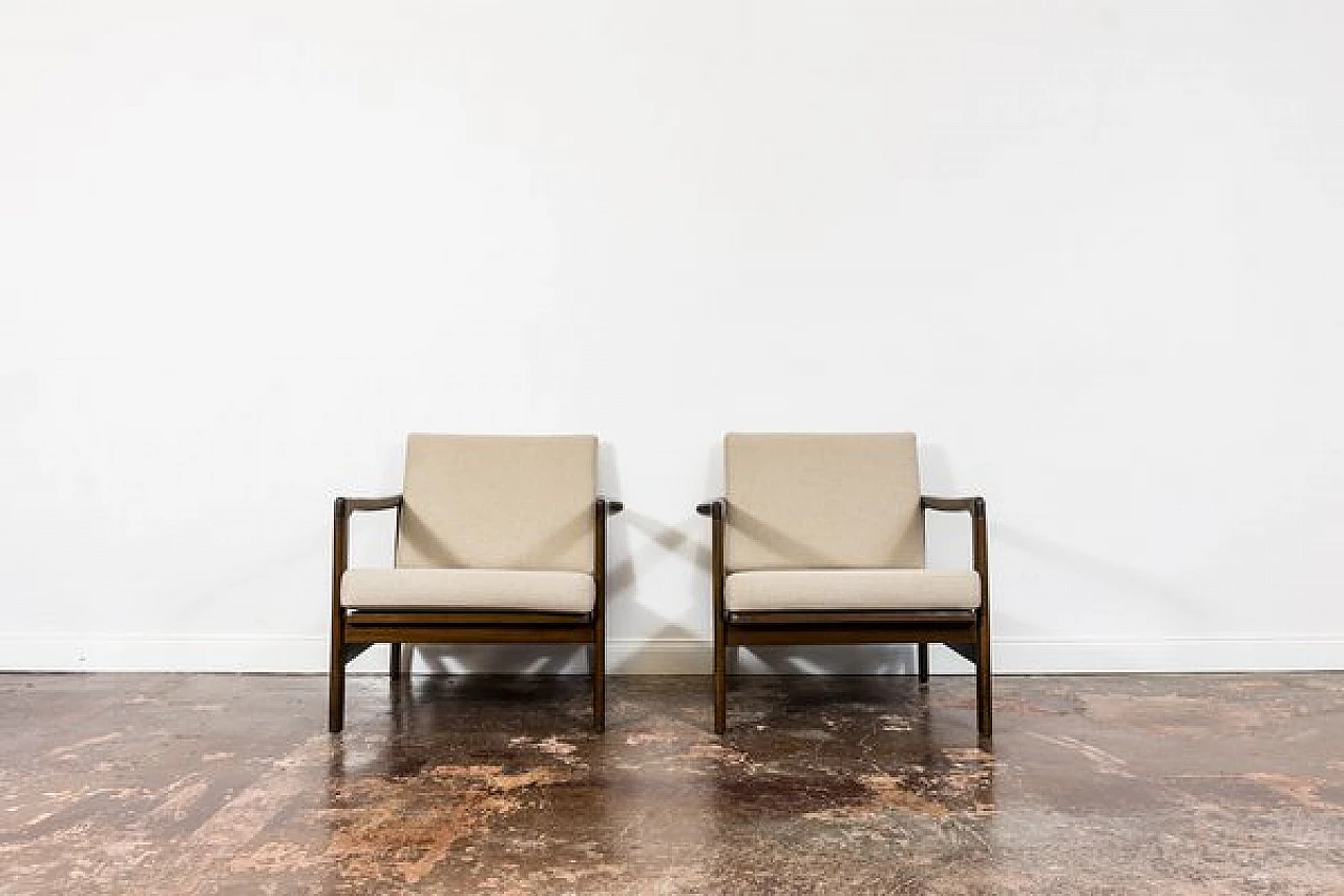 Pair of armchairs B 7522 by Zenon Bączyk for Swarzędzkie Fabryki Mebli, 1960s 14