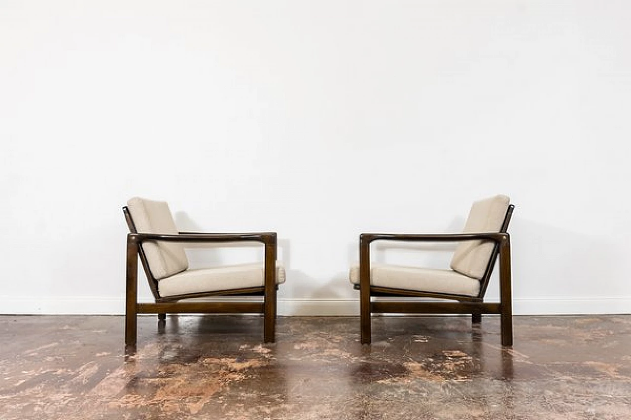 Pair of armchairs B 7522 by Zenon Bączyk for Swarzędzkie Fabryki Mebli, 1960s 15