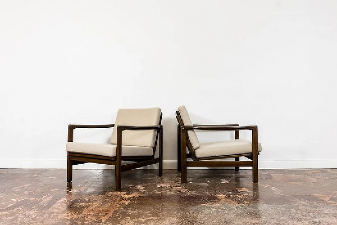 Pair of armchairs B 7522 by Zenon Bączyk for Swarzędzkie Fabryki Mebli, 1960s 16