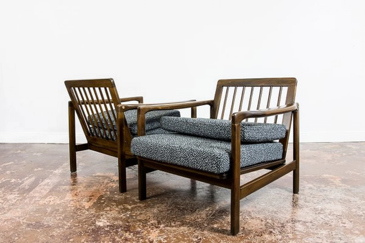 Pair of armchairs B-7522 attributed to Zenon Bączyk, 1960s 14