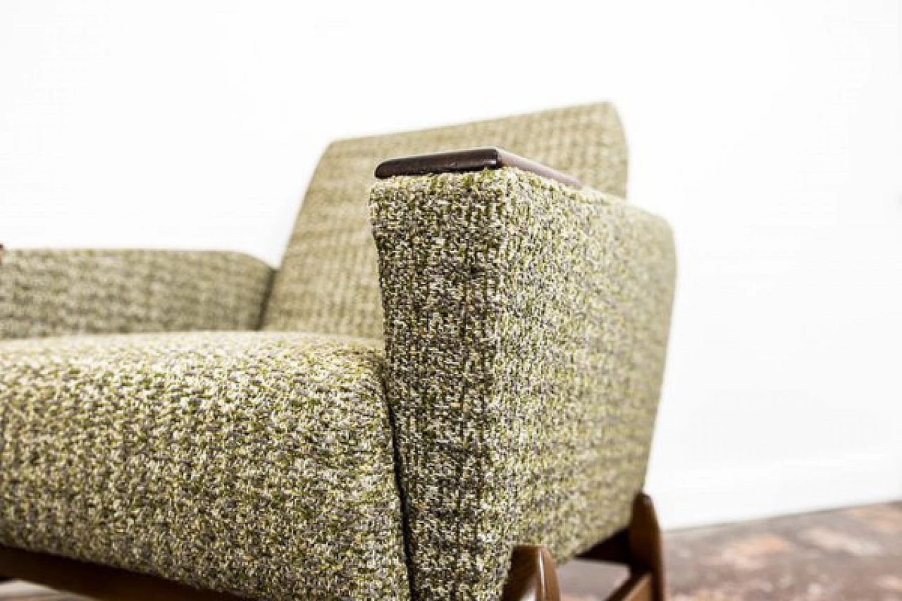 Pair of Danish wood and green fabric armchairs, 1960s 13