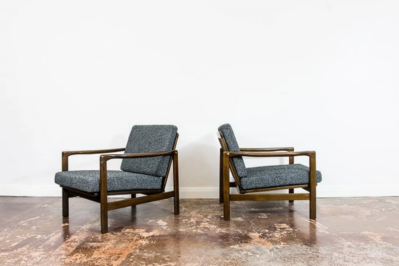 Pair of armchairs B-7522 attributed to Zenon Bączyk, 1960s 22